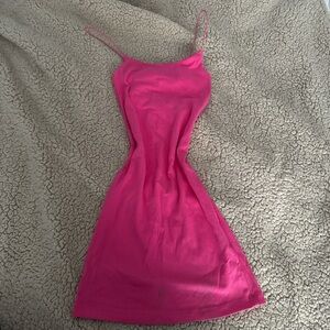 Zara hot pink spaghetti strap dress